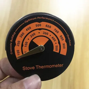 

Magnetic Stove Thermometer Heat Powered for Wood Log Burning Stove Fireplace Burner Fireplace Fan Thermometer with Large Display
