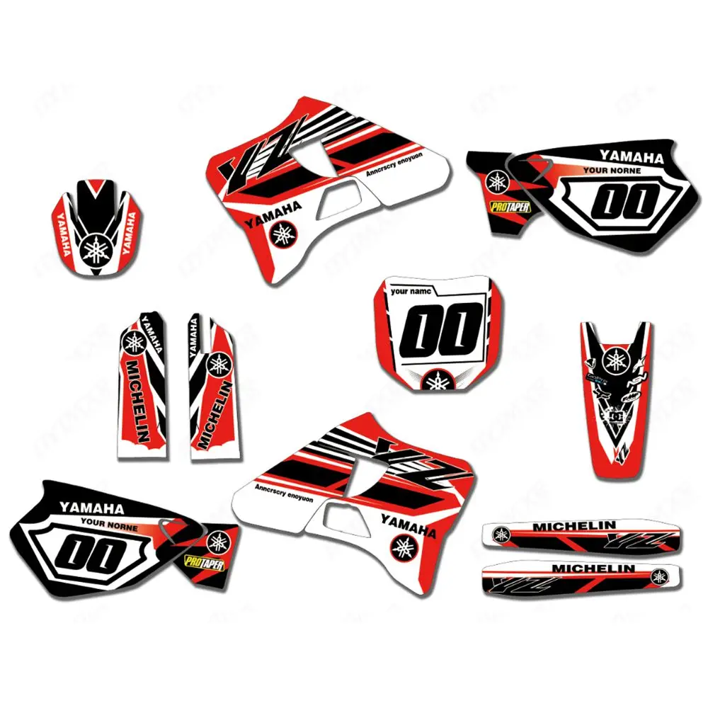 

New Full Graphics Decals Stickers Custom Number Name Glossy Bright Stickers Waterproof for YAMAHA YZ125 YZ250 1996-2001