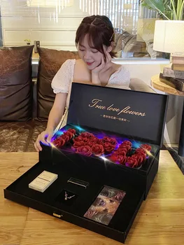 

Chocolate Gift Box Soap Flower Rose Gift Box Douyin Celebrity Style song lao po GIRL'S Chinese Valentine's Day Valentine's Day G