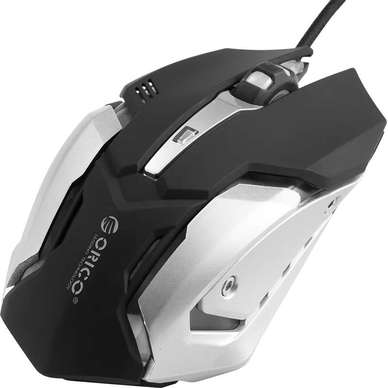 ORICO, Профессиональная USB игровая мышь, регулируемая, 3200 dpi, компьютерная мышь, проводная, оптическая, светодиодный, с подсветкой, бесшумная мышь для ПК, ноутбука - Цвет: Черный