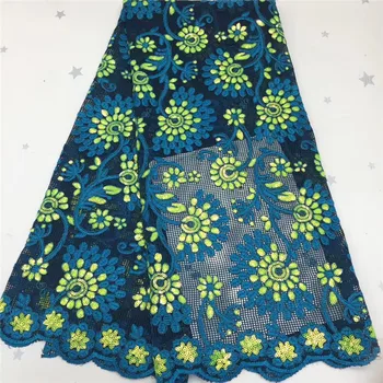 

Hot Sales French Lace Fabric High Quality Cord Lace Nigerian Lace Fabric With sequins For Women Party Dresses African Tulle Lace