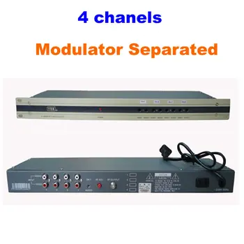 

4 Ways CATV modulator interval channels av to rf Modulator tv match set top box output RF signal for hotel/school/dormitory