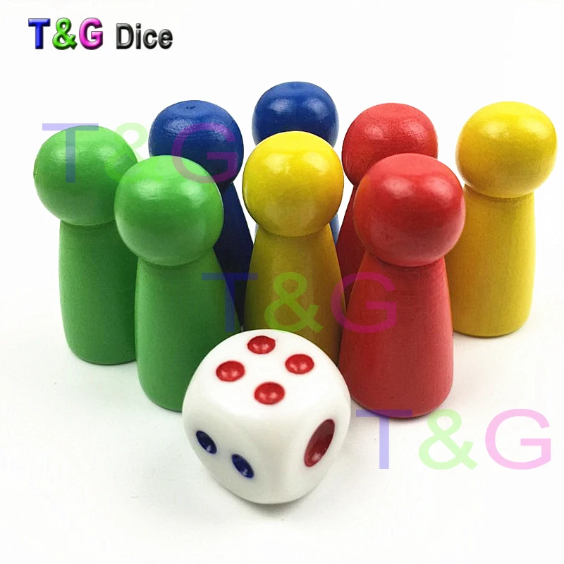 31mm 8pcs pawn/ chess wood game pieces for boardgame accessories 4 colors| |