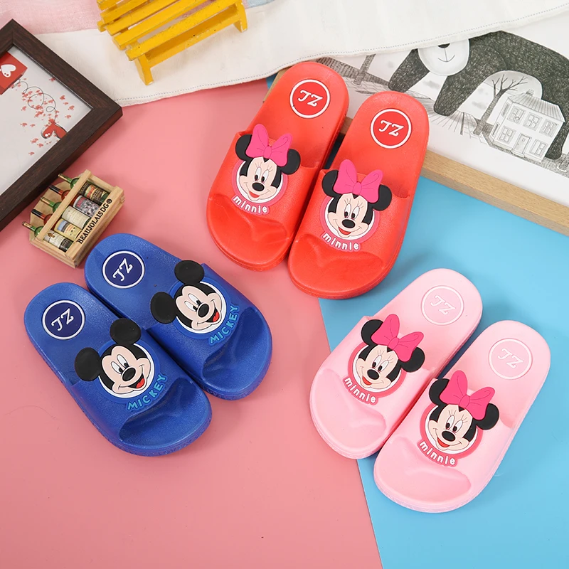 2020 nuevos niños de verano de dibujos animados Mickey Minnie Mouse bebé niño zapatillas de chica De chico pantuflas antideslizantes chico Zapatillas Zapatos de playa Flip Flop EUR 24-35