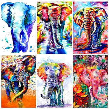 

HUACAN Full Square Diamond Painting Elephant New Arrivals 5D Embroidery Cross Stitch Animal Home Decor Diamond Art