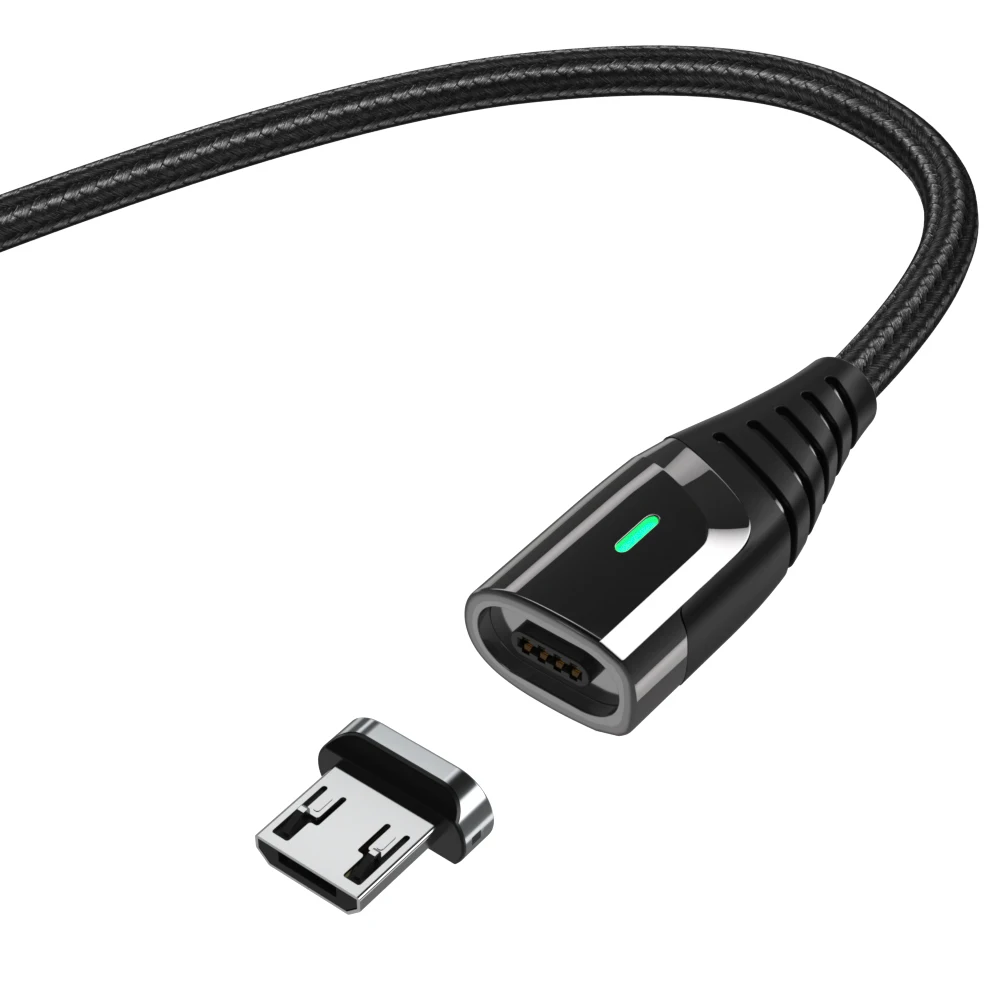 Магнитное зарядное устройство Essager Micro USB кабель для iPhone samsung провод для быстрого заряда шнур USB магнит кабели для мобильных телефонов кабель Шнур - Цвет: Black