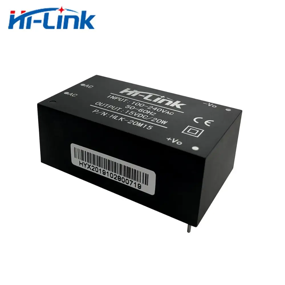 

Free shipping Hi-Link 5pcs 220V 15V 20W AC DC isolated switching step down power supply module home automation hlk-20m15
