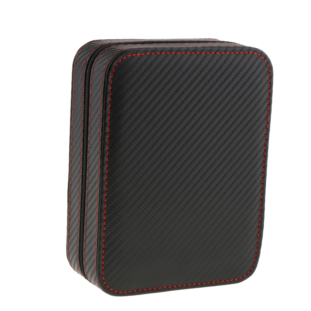 PU Leather Watch Display Box Zip Case Portable Travel Storage Wristwatch Organizer
