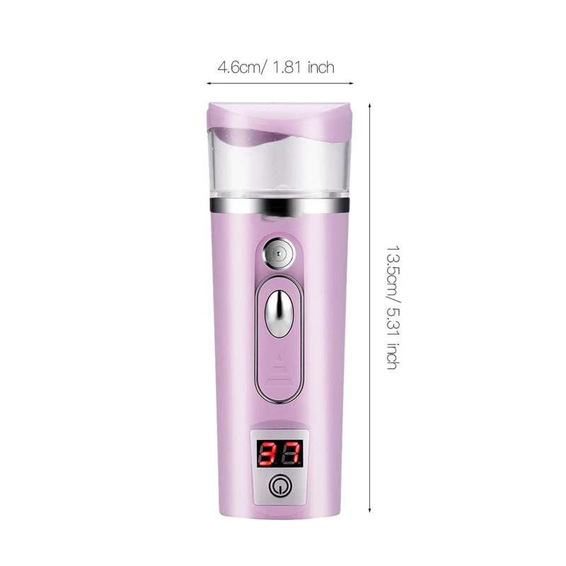 

3In1 Handy Facial Steamer Nano Mister Face Spray Bottle Mist Sprayer Skin Moisture Meter Power Bank Portable USB Rechargeable
