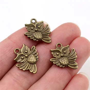 

20x17mm 15pcs Antique Bronze Plated Owl Handmade Charms Pendant:DIY for bracelet necklace-R4-31