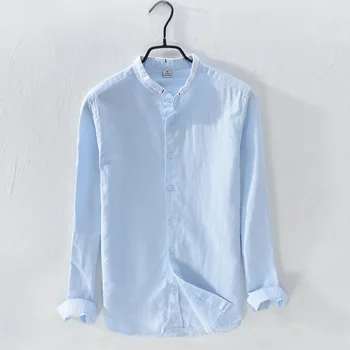 

Linen Shirts Men Comfortable Breathable Natural Linen Casual Shirt 2020 NEW Thin Long Sleeve Shirt vintage shirt