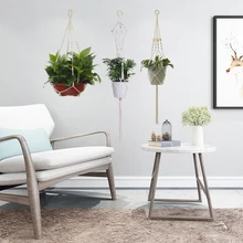Handmade Macrame Wall Hanging Plant Pot Basket Wall Decoration Courtyard Garden Hanging Planter Hanging Gift for Weddings Modern