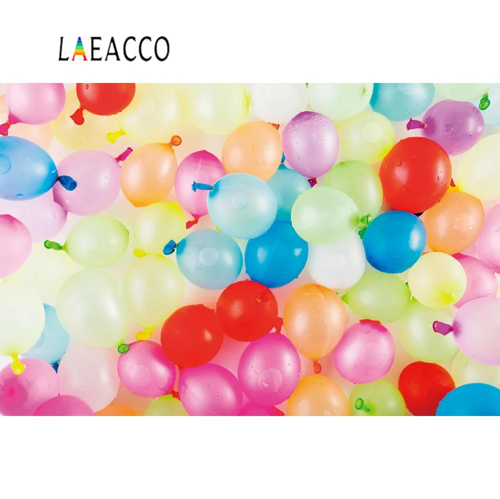 Laeacco день рождения фоны Красочные Воздушный шар Свадебная вечеринка Церемония ребенок портрет фотографии фоны фотосессия Фотостудия