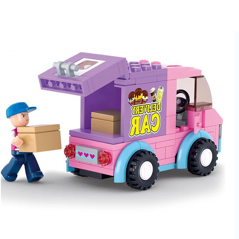 

Girl Friends Snack Car Delivery Car Dining Car Travel Car Model Building Blocks Figure Toys For Children Compatible Legoings