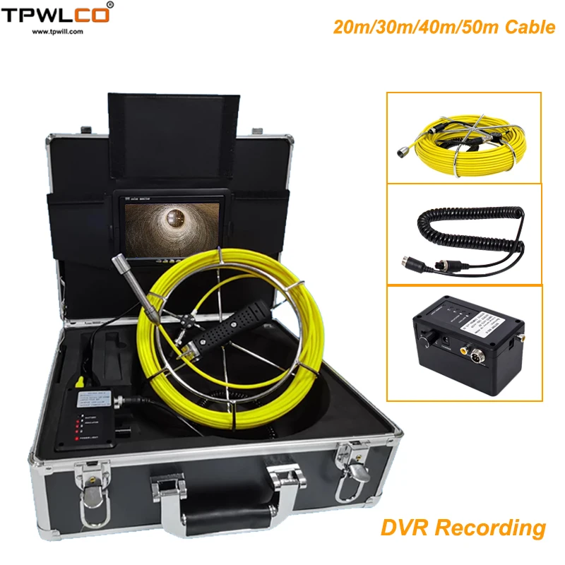 

7inch Monitor Pipe Drain Sewer Inspection Industrial Endoscope Video Camera System Support DVR 20-50m Cable 17mm Lens 6pcs LEDS