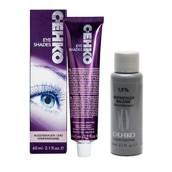 

Paint for eyebrows and eyelashes CEHKO, + balm-oxidizer, graphite, 60 ml