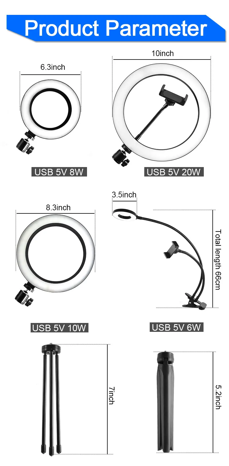 Светодиодный кольцевой светильник для селфи 10 дюймов USB 5 В с регулируемой яркостью светодиодный кольцевой светильник для фото-и видеокамеры, кольцевой светильник для телефона в режиме реального времени, заполняющий светильник для YouTube