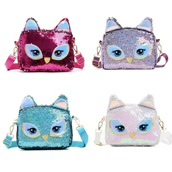 

Women Sequin Crossbody Bag Handbag Leather Shoulder Tote Satchel Messenger Mini Cute Cartoon Cats Cross Body Bags