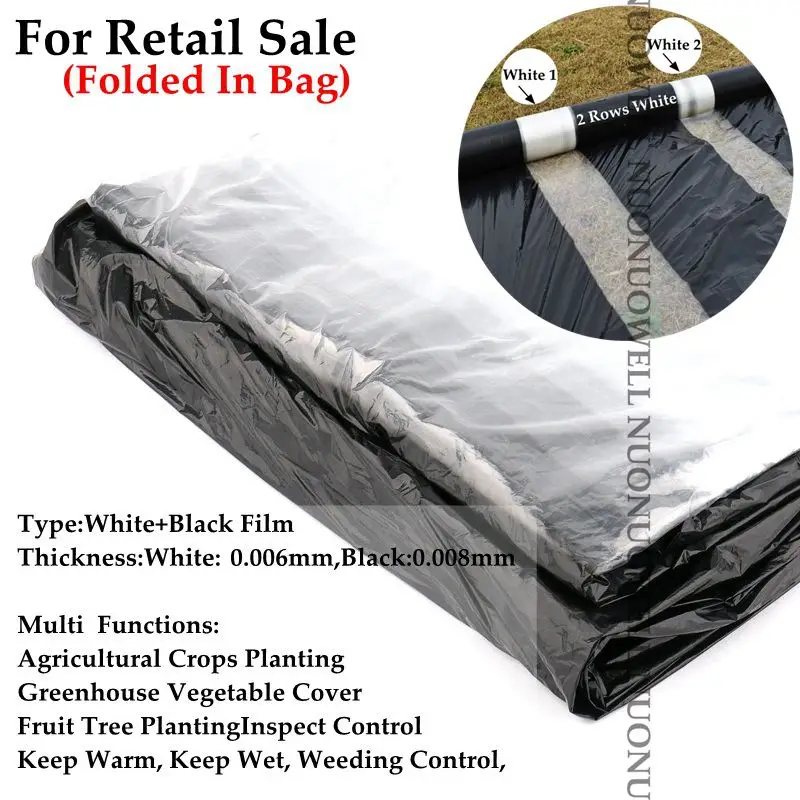 Wholesale 400m²/Roll Black White Agriculture Film Farm Planting Mulching Film Plants Pest Weed Control Plastic Growing Film