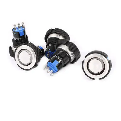 5 шт. AC220V 5A Панель крепление SPDT 1NO 1NC 3 Pin красную кнопку кнопочный переключатель