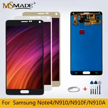 

Note 4 Original For Samsung Galaxy N910 N910A N910F N910H LCD Display Touch Screen Digitizer Replacement Parts 100% Tested