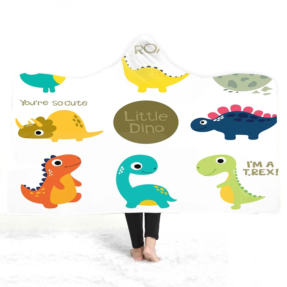 Cartoon Animal 3D Dinosaur Throw Blanket On Bed Sofa Printed Bedspread for Kids Plush Blanket Boys Bedding