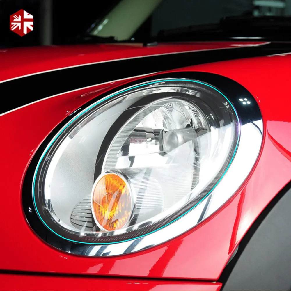 2 Pcs Self Healing Transparent TPU Sticker Car Headlight Protective Film For MINI Cooper S R56 Clubman R55 JCW One Accessories