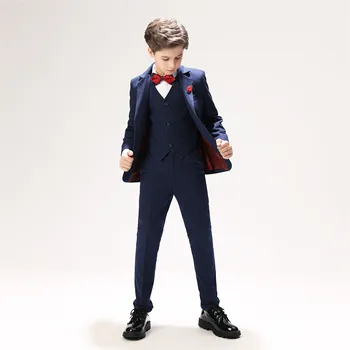 

YuanLu Boys Suits Blazer Costume For Wedding Piano 2019 Boys Dress Jacket Blue Woo Suit Autumn & Winter Kids Suits Child Clothes