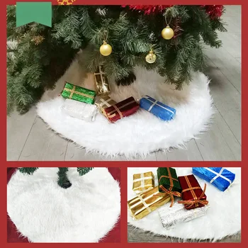

Christmas Tree Skirt White Plush Tree Skirt Aprons Christmas Tree Carpet Christmas Decorations for Home New Year Xmas Decor