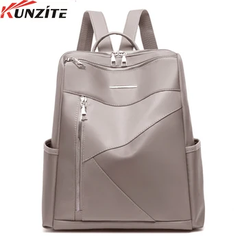 

Kunzite New Women Soft Oxford Luxury Backpacks Mochila Feminina Simple Zipper Bookbag Large Capacity Leisure Travel Backpack