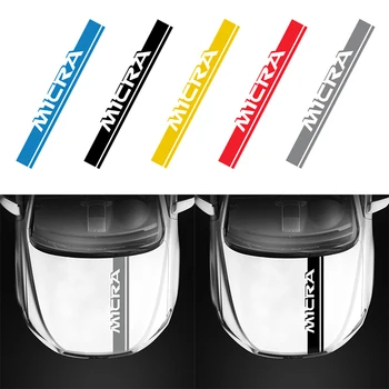 

Racing Sport Stripes Car Hood Vinyl Decal Automobile Engine Cover Body Decor Sticker For Nissan MICRA Car styling