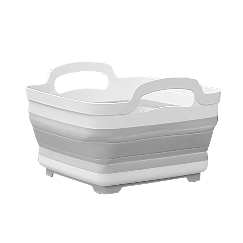 Portable Square Draining Basket Kitchen Fruit Vegetable Washing Storage Basket Folding Sink Filter Kitchen Storage Tool Dropship