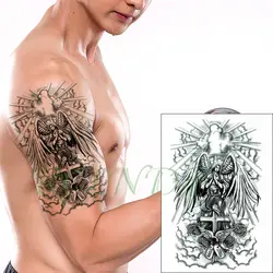 Водонепроницаемая временная татуировка наклейка Крылья Ангела крест птица роза цветок временная татуировка флэш-тату Большие размеры