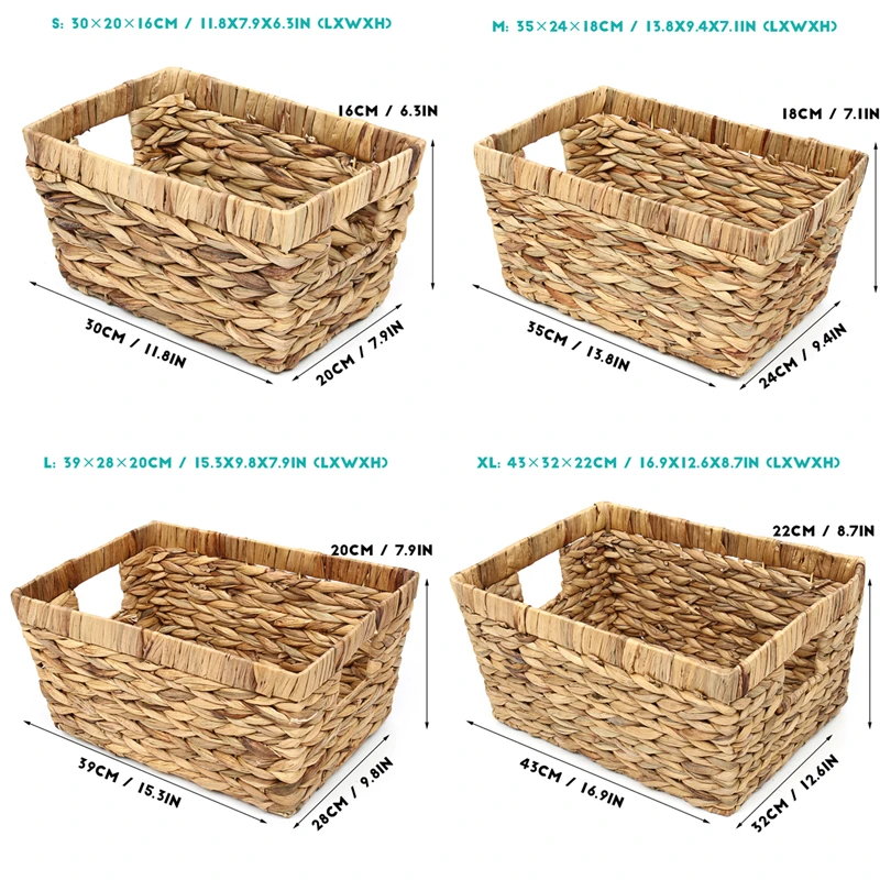 4 размера многоцелевой организации и плетеные корзины для хранения Кухонный Контейнер Для Сбора Яиц ящики Органайзер коробка