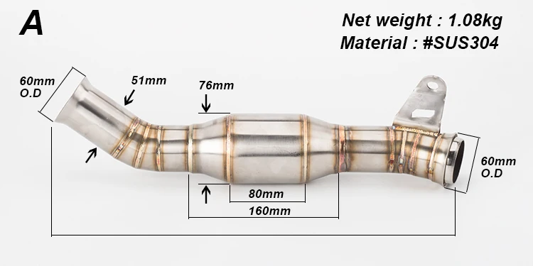 Титановый сплав для мотоцикла, выхлопная труба без шнуровки, фильтрующая средняя труба для KTM Duke 690 2012 2013