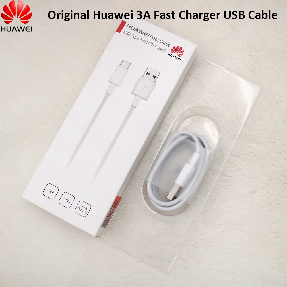 Original Huawei 3A Type C USB Cable OC3.0 Quick Charge Data SYNC Line For P9 P10 Plus Lite Honor 9 10 v10 20 20s Mate Pro | Мобильные