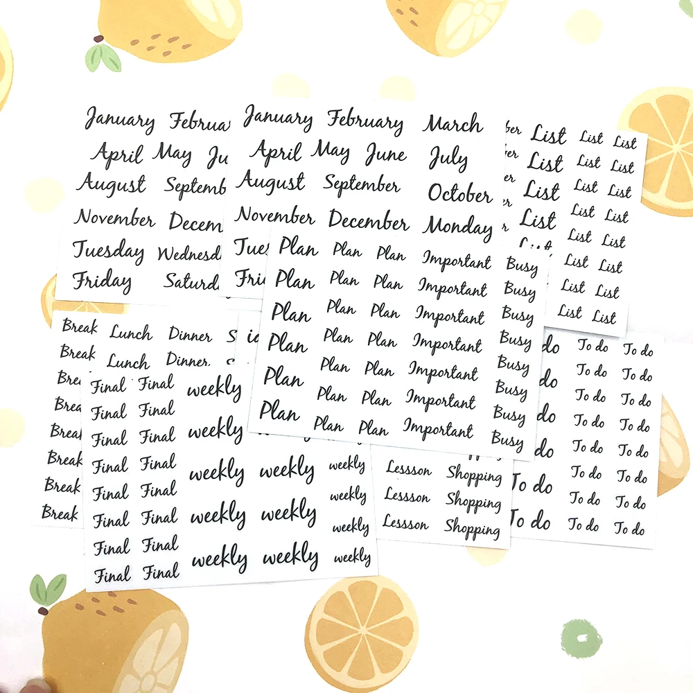Lovedoki прозрачные наклейки дневник блокнот планировщик ежемесячные декоративные Стикеры для скрапбукинга милое лого слова канцелярские принадлежности для наклеек