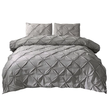 

Pinch Pleat Pintuck Duvet Comforter Cover Pillowcase Bedding Set Duvet Cover