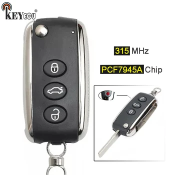 

KEYECU 315MHz PCF7945A Chip Fold Remote Key Fob 4 Button Alarm for Bentley Con*tinental GT GTC Flying Spur 2006-2016 KR55WK45032