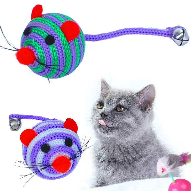 Хвост с колокольчиками креативная мышь соломенный шар нейлоновый мяч Exrecise кошка