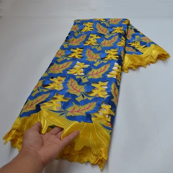 

High End Embroidery French cotton lace fabrics with stones African handmade voile lace fabric for sewing women dress