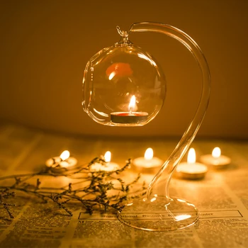 

1pc Candle Stick Candle Holder Dining Table Glass Candlestick (Assorted Color)