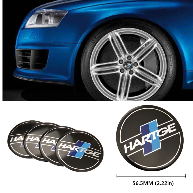 56 5 мм Алюминий Центральная втулка колеса автомобиля Кепки Стикеры для BMW HARTGE
