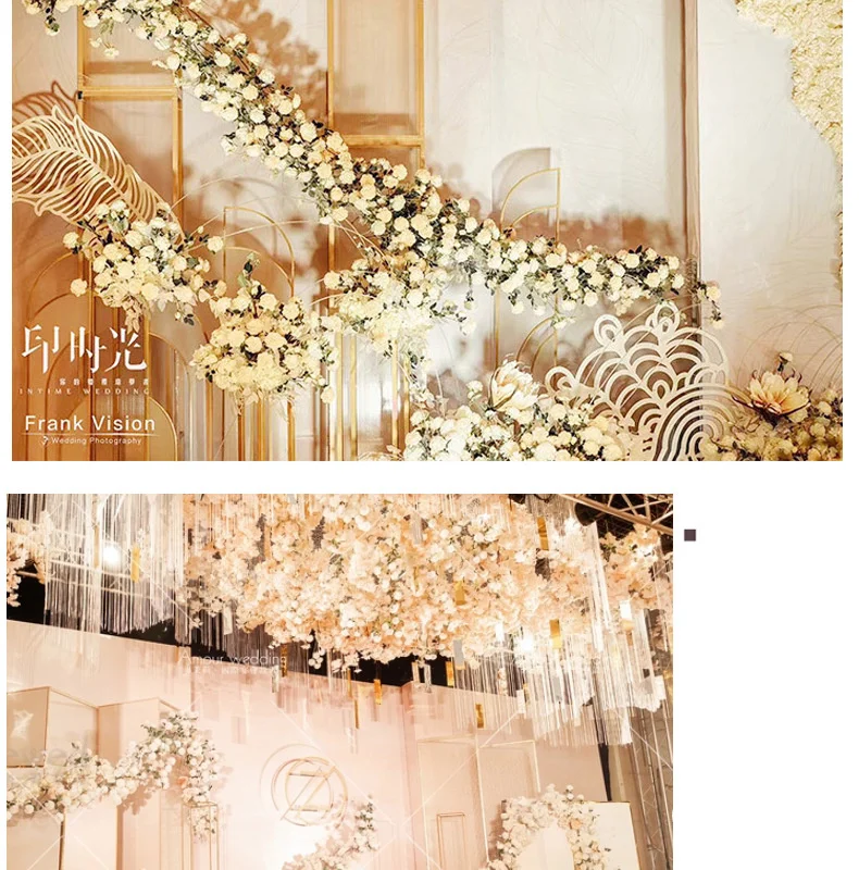 New Fake Plant Champagne Wedding Artificial Flower Peony Fog Roses Wedding Christmas Decoration Flowers Simulation Flower QW202 (1)
