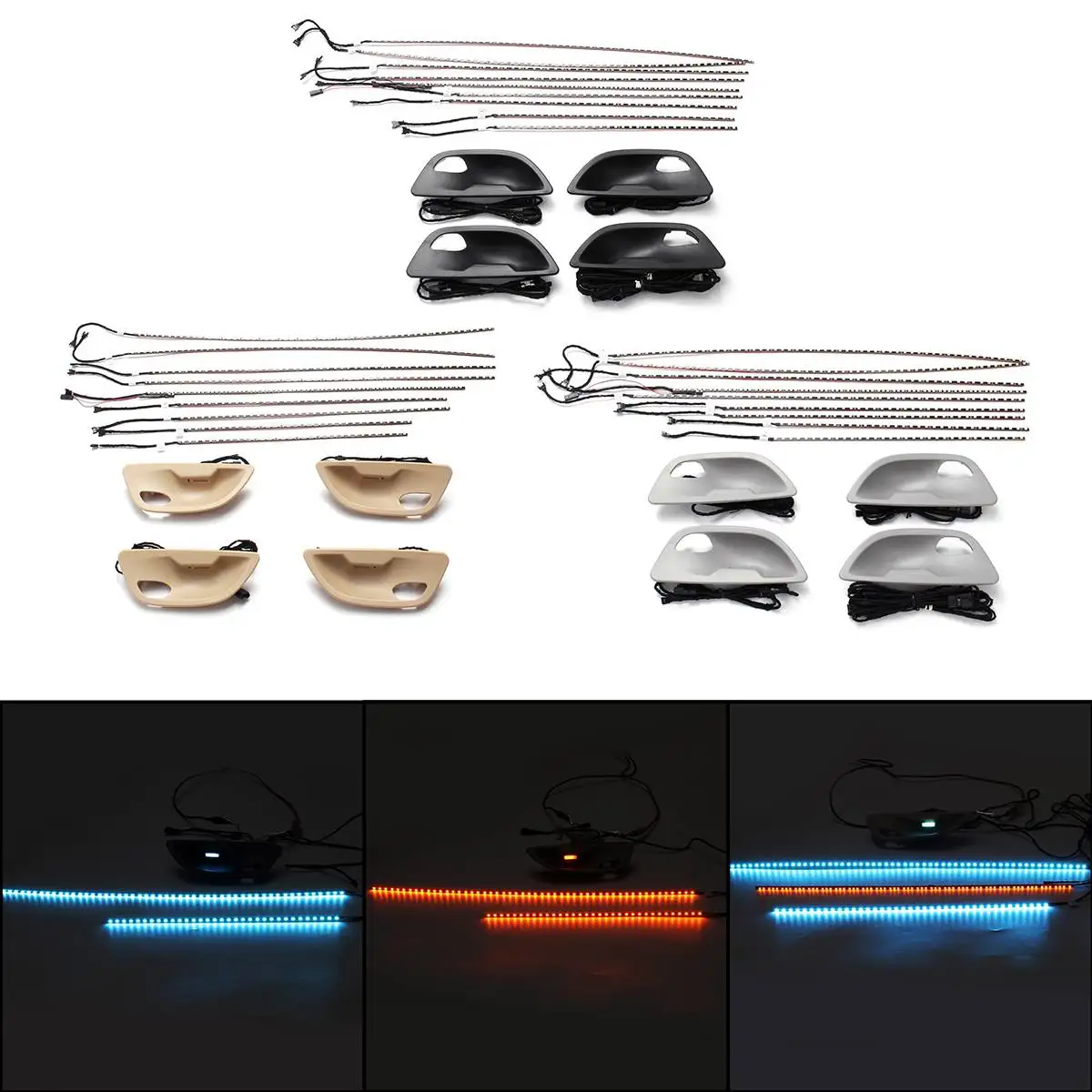 Декоративный светодиодный светильник для салона автомобиля в полоску, атмосферный светильник, 2 цвета, для BMW 5 серии, для BMW F10/F11/F18