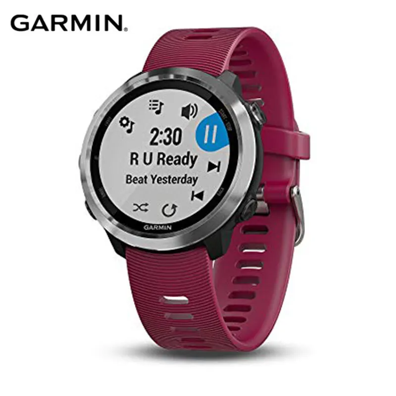 Оригинальные gps часы Garmin Forerunner 645 музыка, часы для бега с gps оплатить NFC платежи на запястье Монитор сердечного ритма smartwatch для мужчин - Цвет: Красный