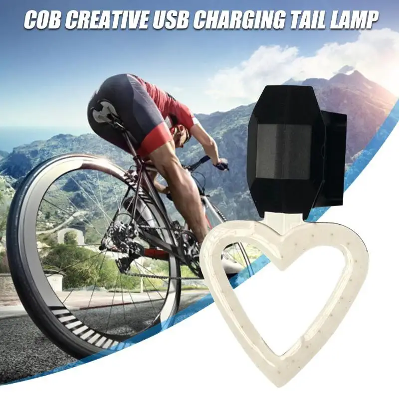 10lm зарядка через usb Водонепроницаемый COB светодиодный задний фонарь для велосипеда Предупреждение задний фонарь