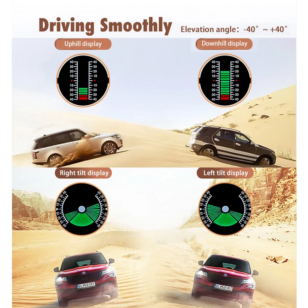 Vjoycar – inclinomètre de voiture S90, 4x4, GPS, vitesse HUD MPH KMH,  compteur de pente, pas hors route, Angle d'inclinaison, horloge, Latitude,  Longitude, boussole - AliExpress
