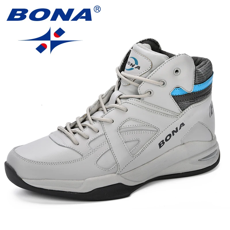 BONA Baskets Homme; коллекция года; мужские баскетбольные кроссовки из яловичного спилка; мужская обувь на плоской подошве; спортивная обувь с высоким берцем; мужские кроссовки; Zapatillas Comfy