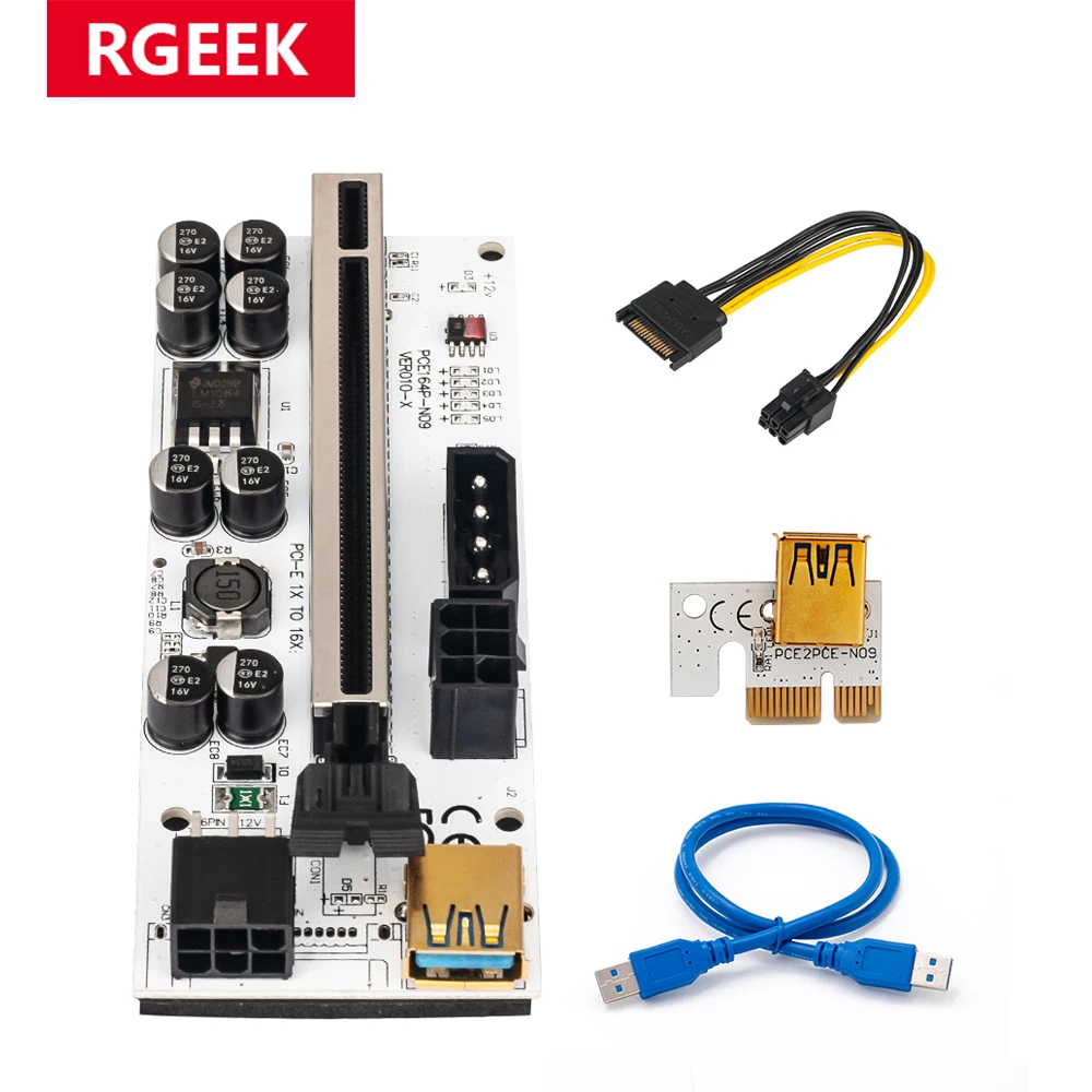 RGEEK 010S райзер для видеокарты PCI-E Райзер-карта 010 010X 009S 60 см USB 3 0 кабель PCI Express 1X до 16X